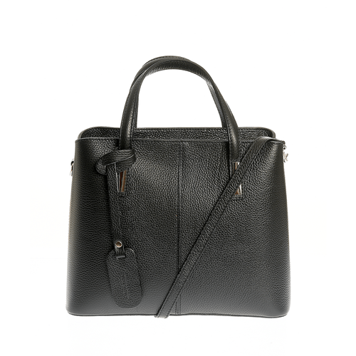 Geanta office neagra din piele naturala