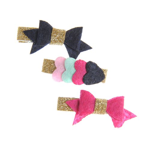 Set 3 agrafe par, cu sclipici