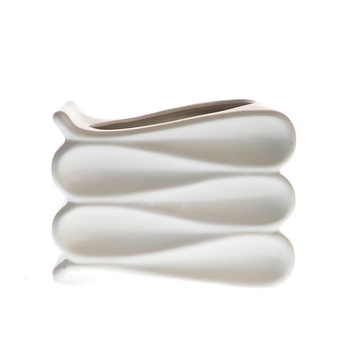 Vaza ondulata, ceramica alba