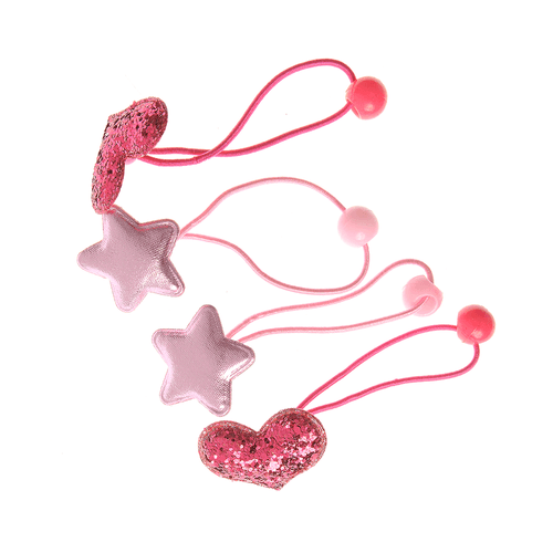Set 4 elastice roz, pentru par