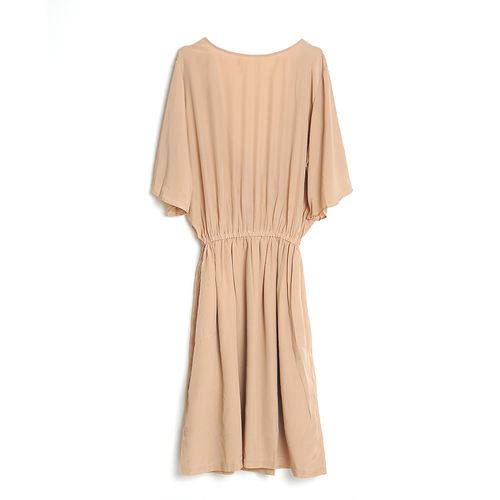 Rochie bej, spate decoltat m