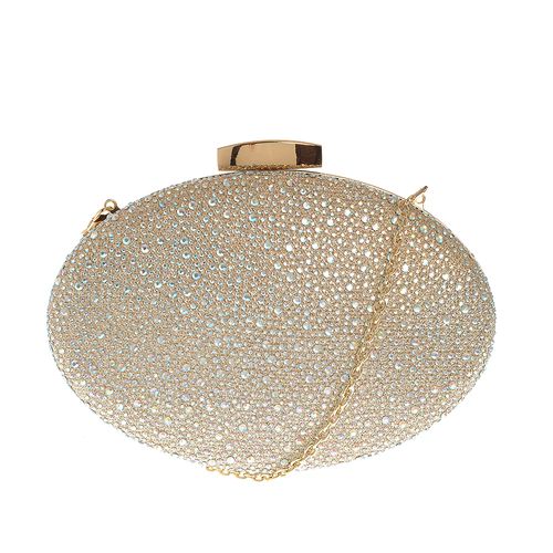 Geanta clutch - clutch auriu, oval
