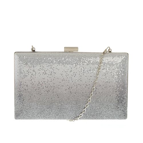 Clutch dreptunghiular, argintiu