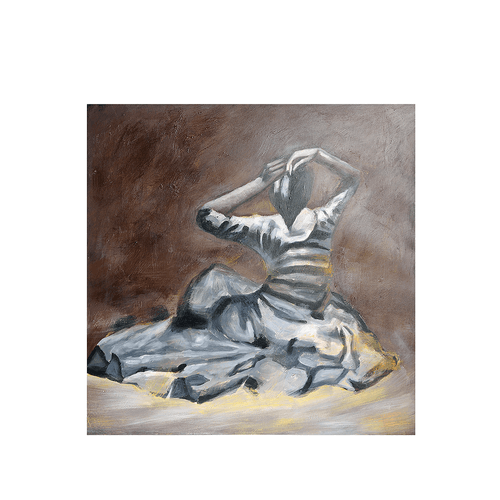 Tablou canvas, doamna in gri