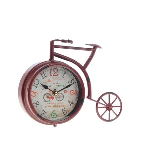 Ceas decorativ, bicicleta rosie