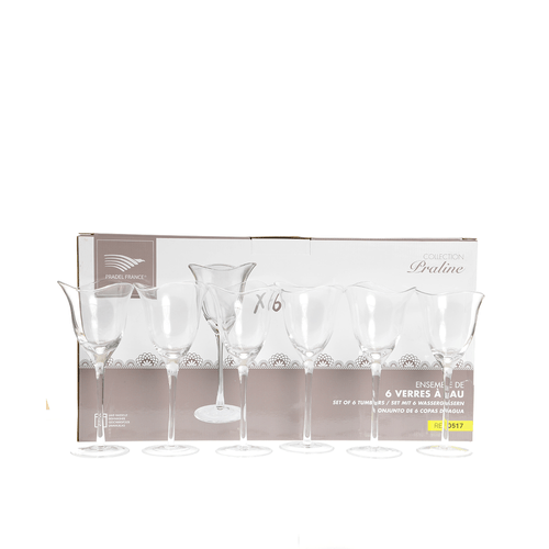 Set 6 pahare apa, cu picior