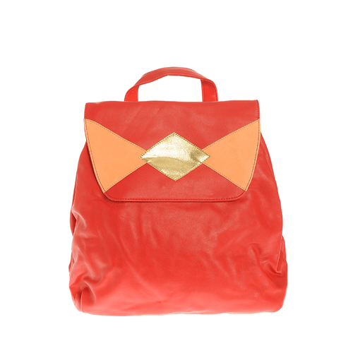 Rucsac rosu, cu model romb