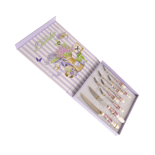 Set tacamuri portelan, design lavanda
