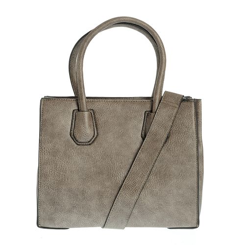 Geanta taupe, cu manere