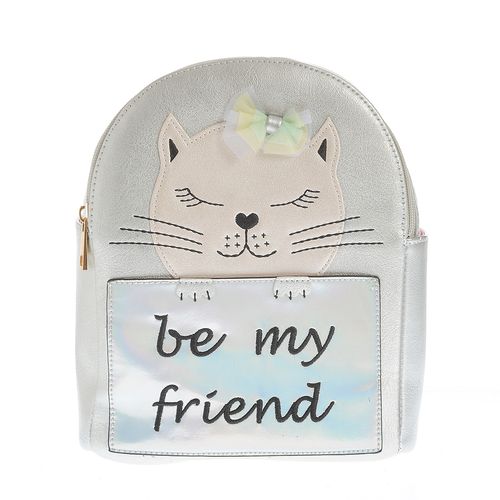 Rucsac argintiu cu mesaj - rucsac argintiu, be my friend