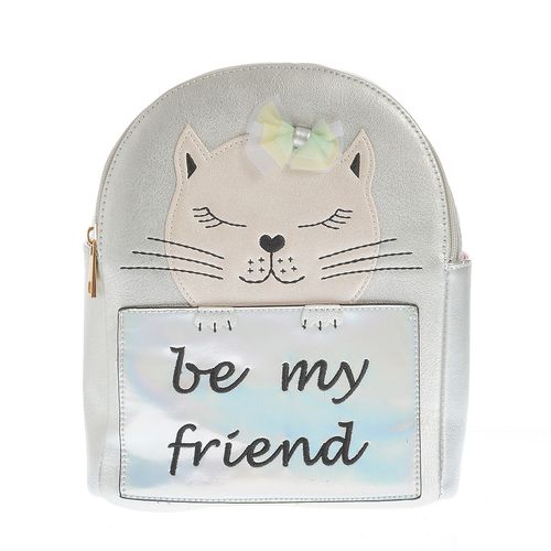 Rucsac argintiu cu mesaj - Rucsac argintiu, Be my friend