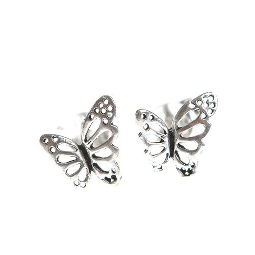 Cercei delicati, fluture argint