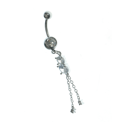 Piercing otel, cu lantisoare decorative