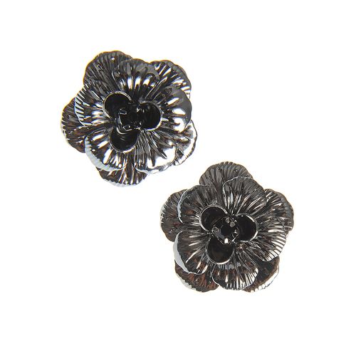Cercei metalici, floare gri
