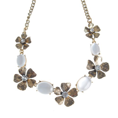 Colier floral, auriu antichizat