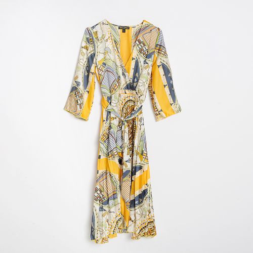 Rochie galbena, plisata