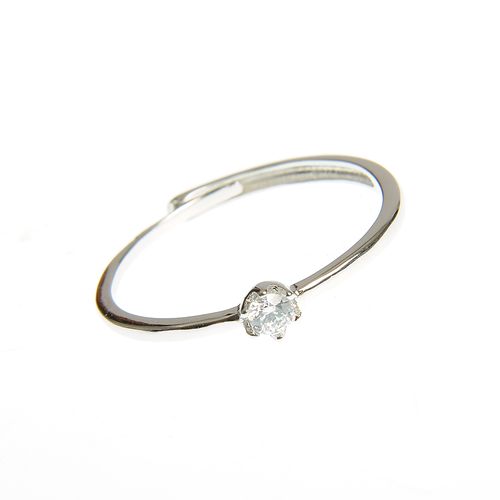 Inel argint subtire cu un mic cristal acrilic