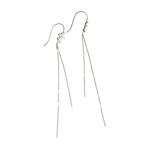 Cercei argint, cu floare chic