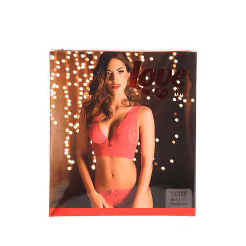 Set rosu cu bralette si slip brazilian