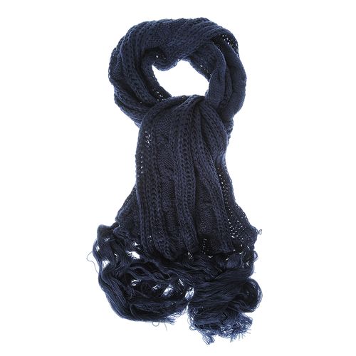 Fular tricotat bleumarin lung