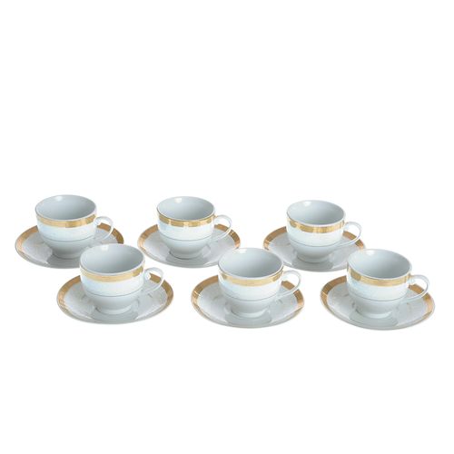 Set cesti cafea, cu dunga aurie