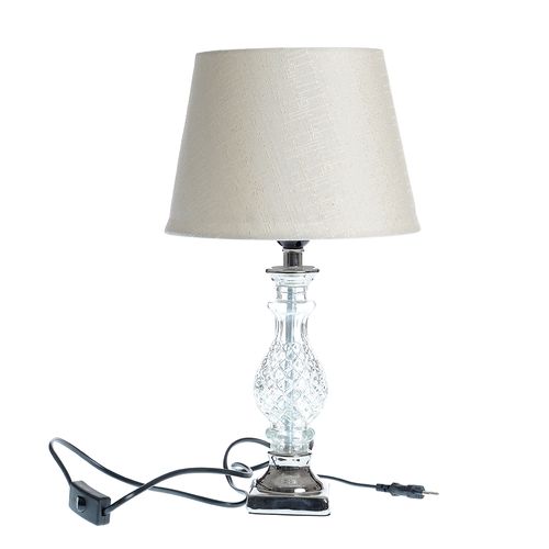 Lampa sticla, cu abajur alb