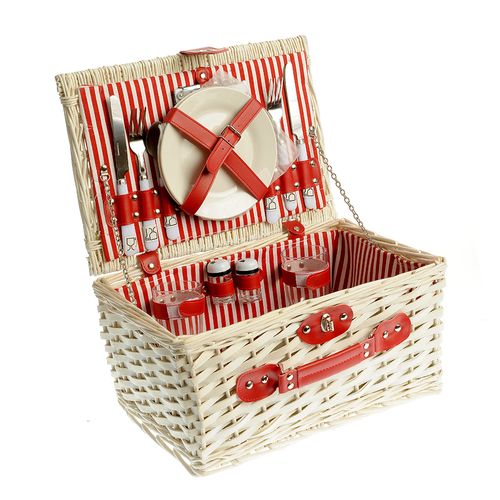 Cos alb din nuiele, pentru picnic