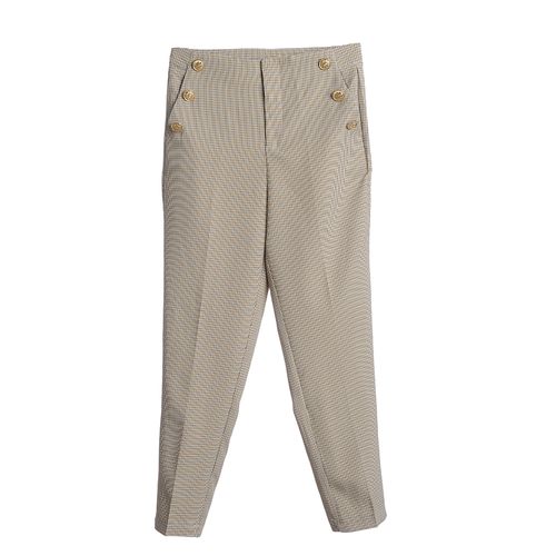 Pantaloni in carouri, cu nasturi aurii m