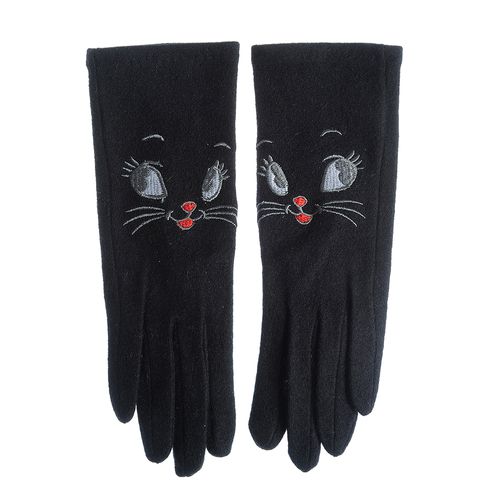 Manusi negre cu broderie s