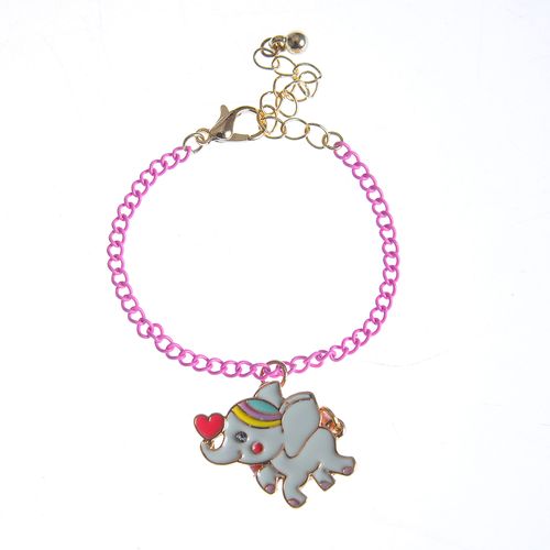 Bratara roz, cu pandantiv elefant - bratara roz, cu pandantiv elefant