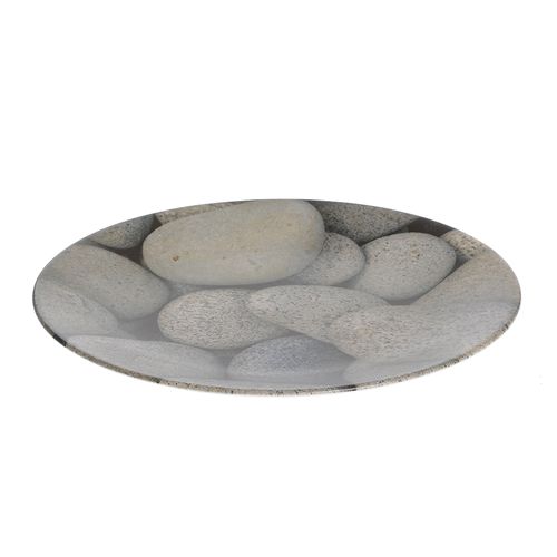 Platou rotund, decor pietre