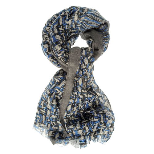 Esarfa mare, print albastru