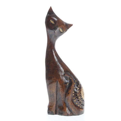 Statueta pisica, din lemn netropical