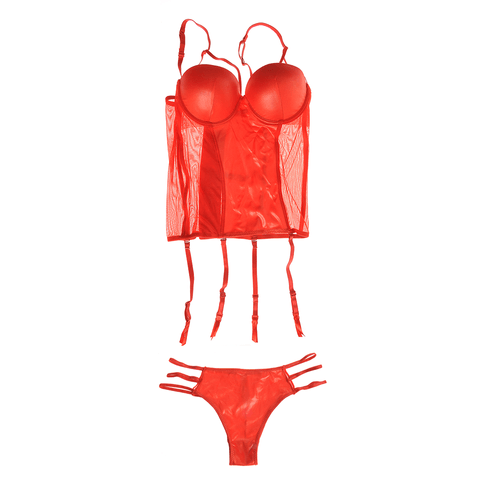 Set senzual, lenjerie intima rosie, 85 b