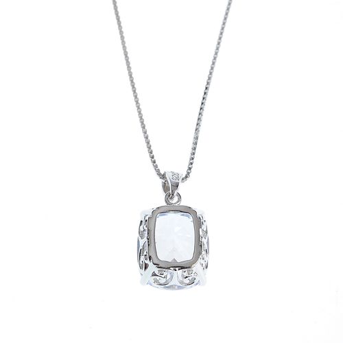 Meli Melo Colier subtire argint, cu cristal zirconic