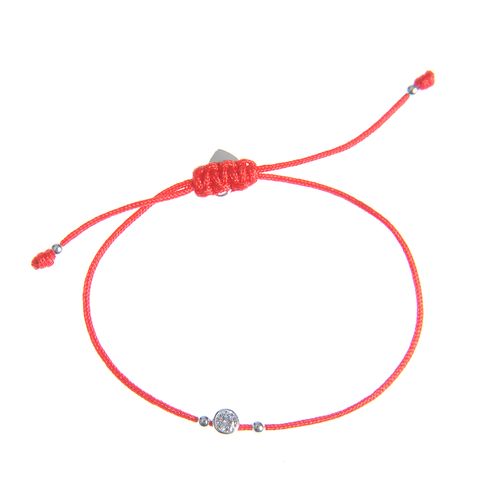 Bratara rosie, tip snur, cu argint