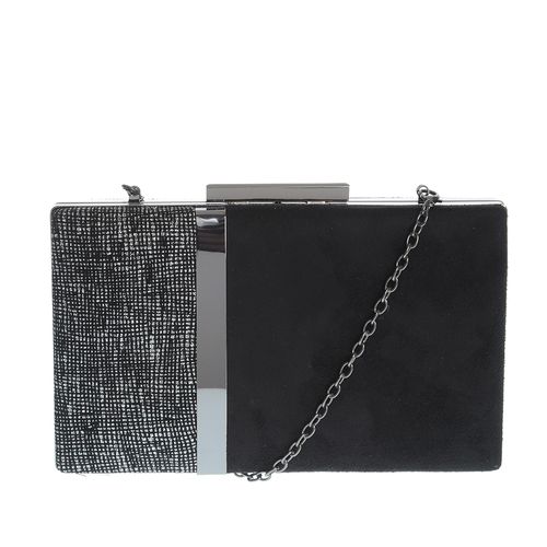 Clutch negru, cu 3 texturi