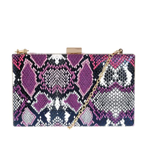 Clutch colorat, aspect piele sarpe