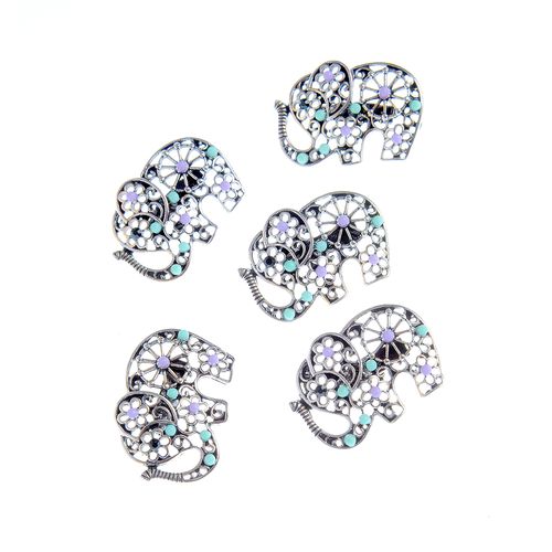 Set 5 brose, elefant cu flori