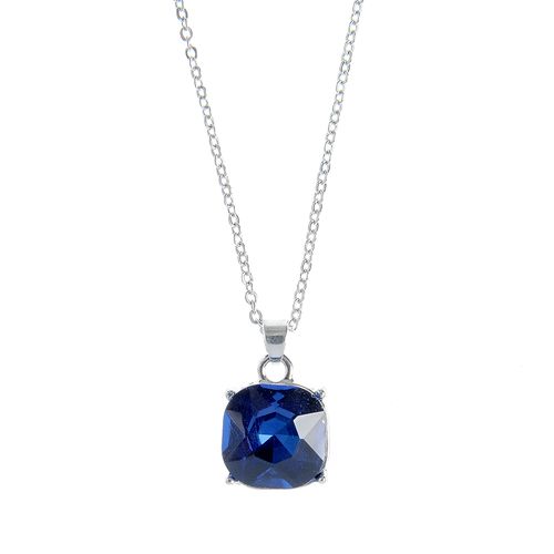 Colier cu cristal acrilic bleumarin