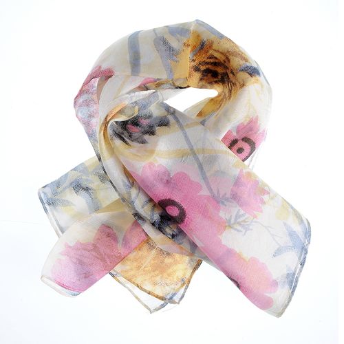 Esarfa din matase, print floral