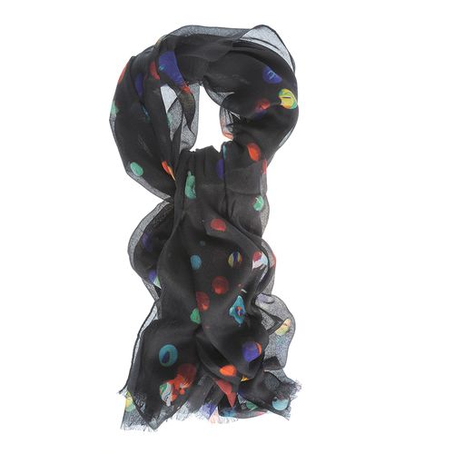 Esarfa neagra, cu imprimeuri colorate