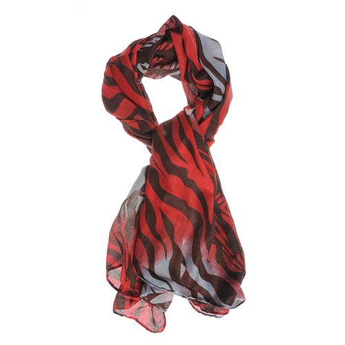 Esarfa rosie, imprimeu zebra