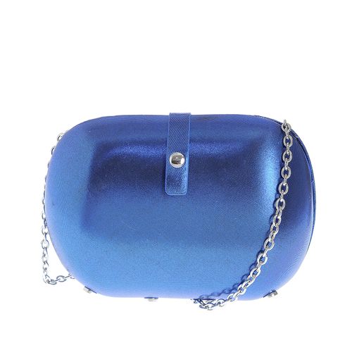 Clutch albastru metalizat