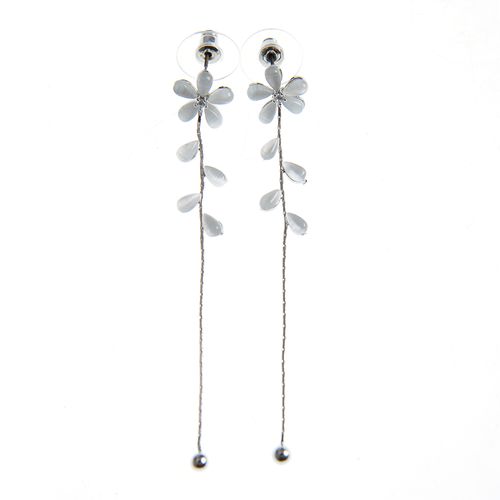 Cercei lungi, cu floricele gri - cercei lungi, cu floricele gri