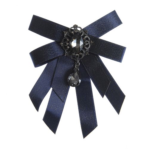 Brosa cu panglici bleumarin