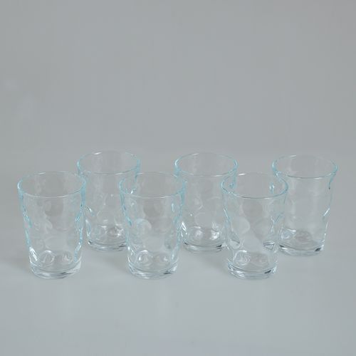 Set 6 pahare cu buline transparente