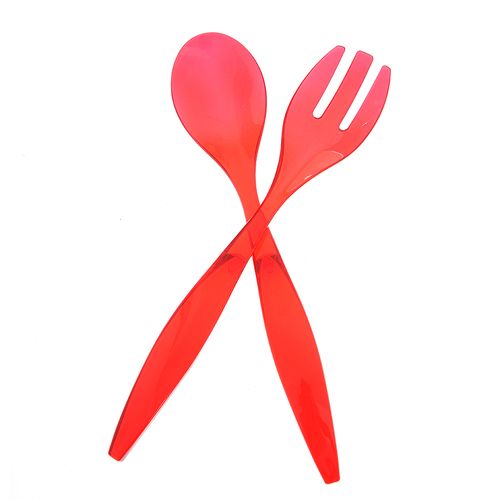 Set ustensile rosii pentru salata,