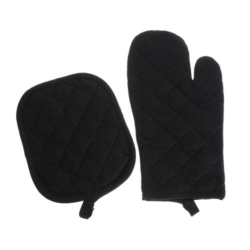 Set negru, manusa si suport