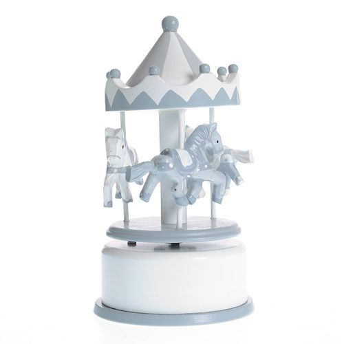 Statueta carusel din lemn gri